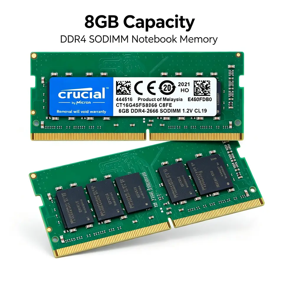 ذاكرة محمول كروشيال DDR4 8 جيجابايت SODIMM 2400 ميجاهرتز 2666 ميجاهرتز 3200 ميجاهرتز 1 قطعة/2 قطعة إصدار أخضر 1.2 فولت 260 دبوس رام لاب توب