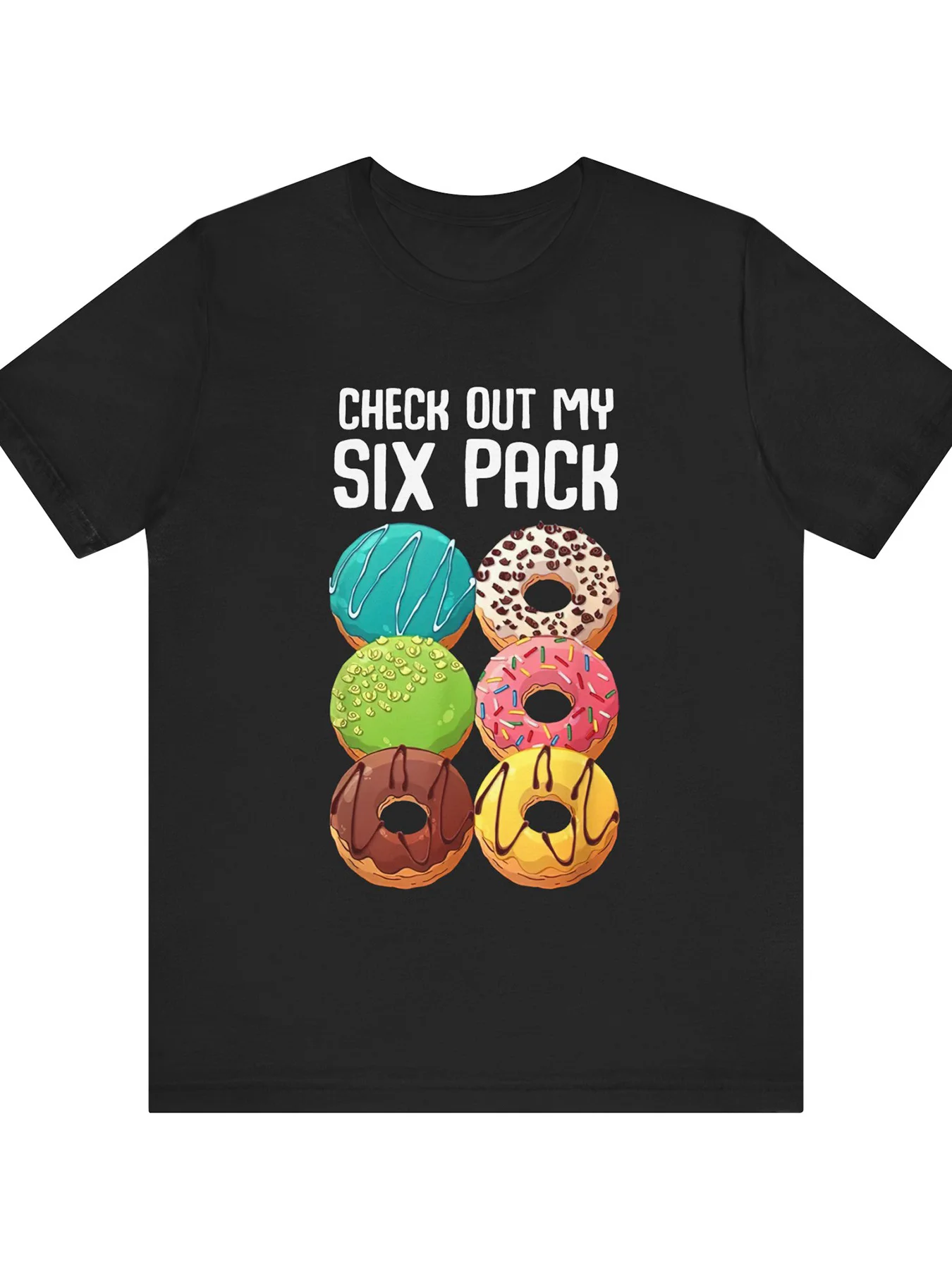 เสื้อยืดแขนสั้นพิมพ์ลายโดนัทแฟนซีลําลองสําหรับบุรุษสําหรับกิจกรรมประจําวันในฤดูร้อน