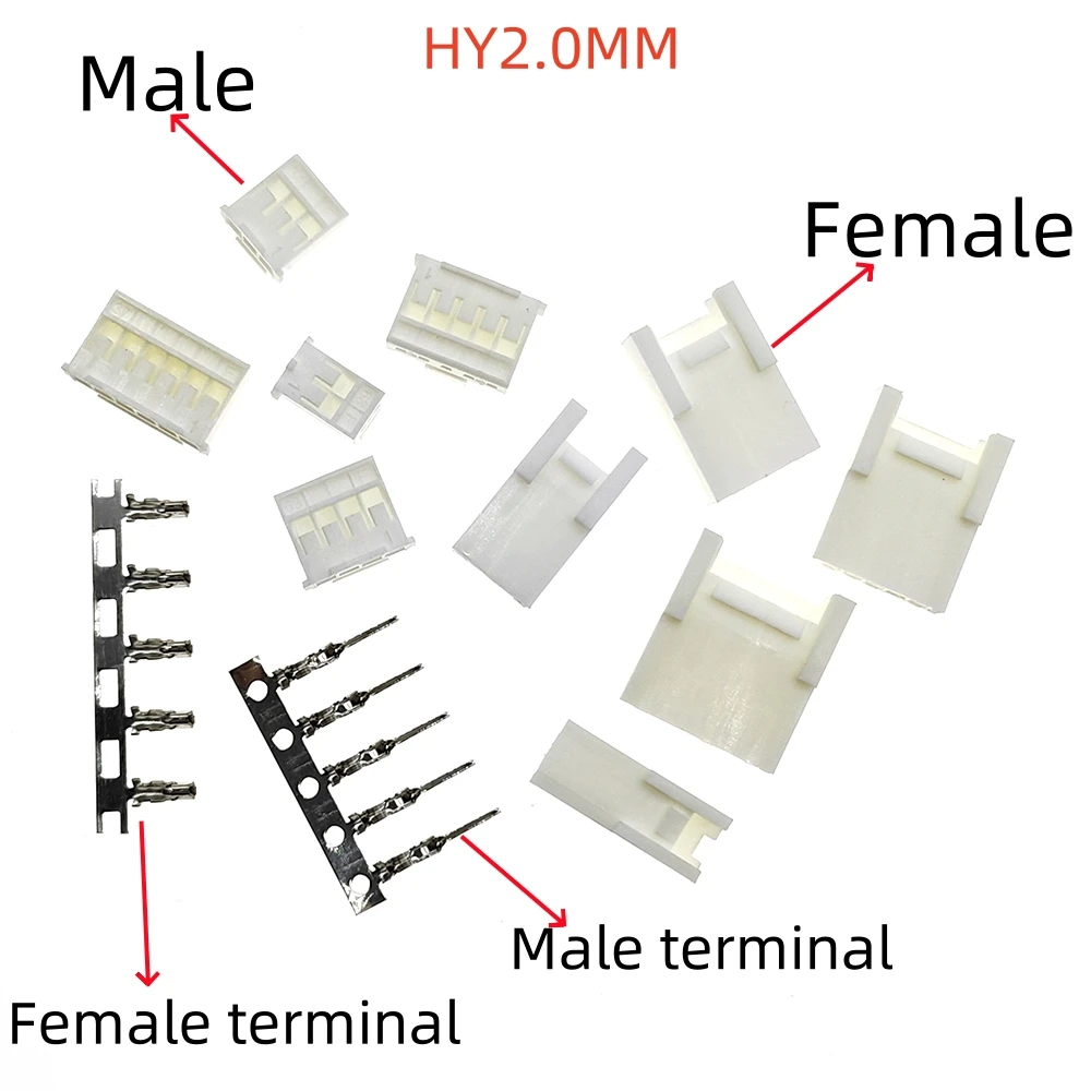 10Sets 2-10P Female Air Pair Plug, HY2.0mm 2.0mm Pitch Air Connector Terminal for PCB Assembly