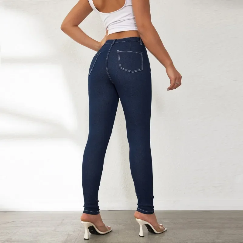 Invisible Crotch Pants Retro Small-footed Jeans Women's Hip-lifting Slim-fitting Elastic Trousers, Sexy Sex Free Blusas  Pants