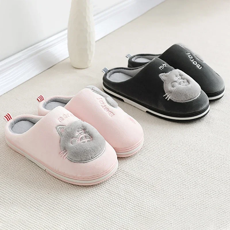 Women Slippers New Fashion Warm Cotton Slippers Thick Soles Women And Men Couples Home Soft Light Shoes Antiskid Slides Footwear
