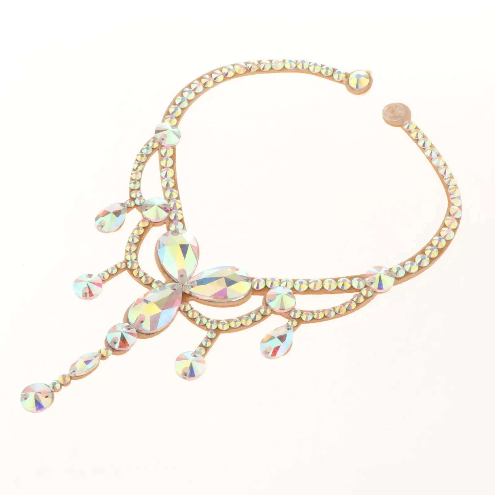 Luxurious Belly Dance Necklace Handmade Jewelry Gift Sparkly Rhinestone Chain Accessory Trendy And Attractive. Durable