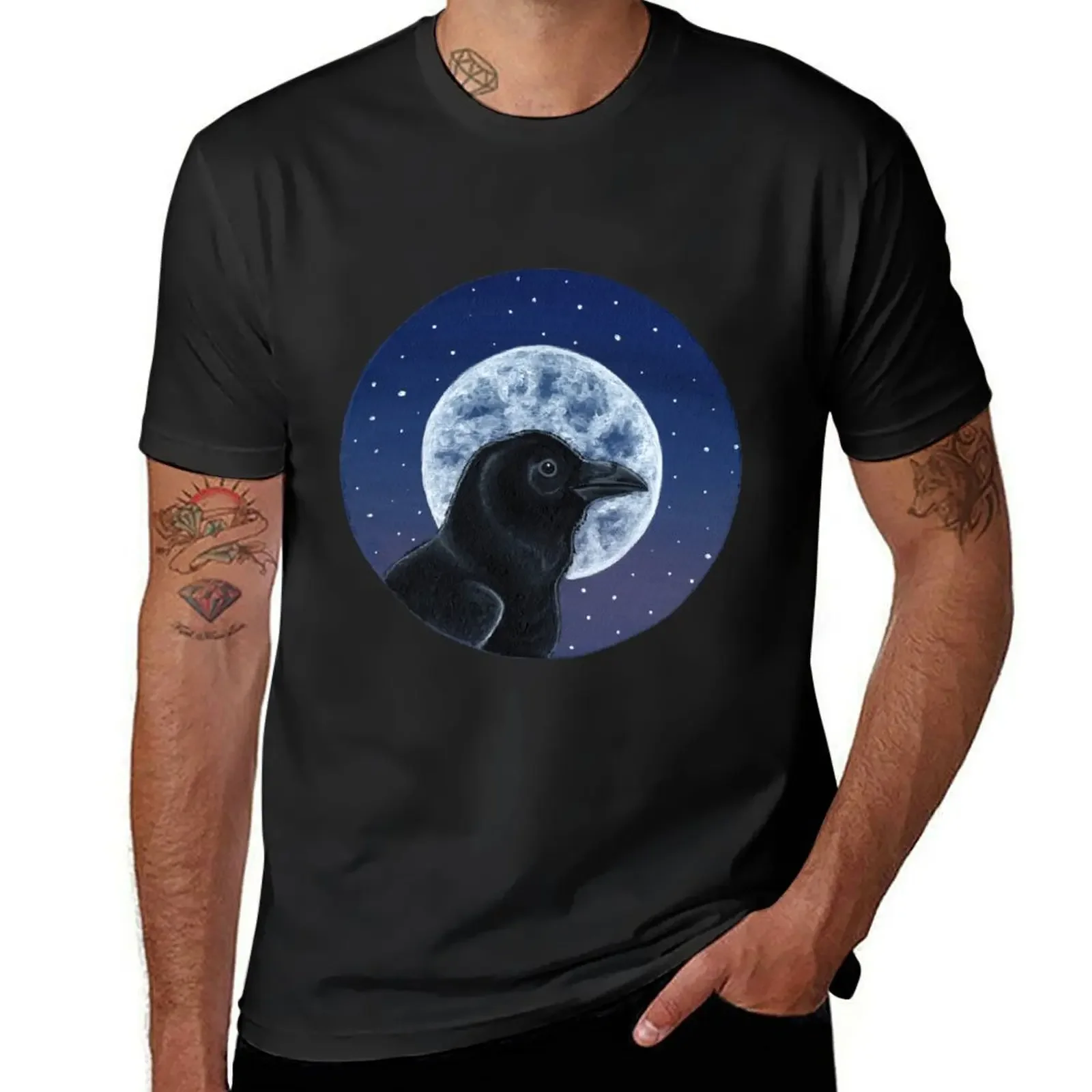 

Raven and the Moon T-Shirt anime shirt cotton man t-shirts cotton graphic tees tee shirts for men