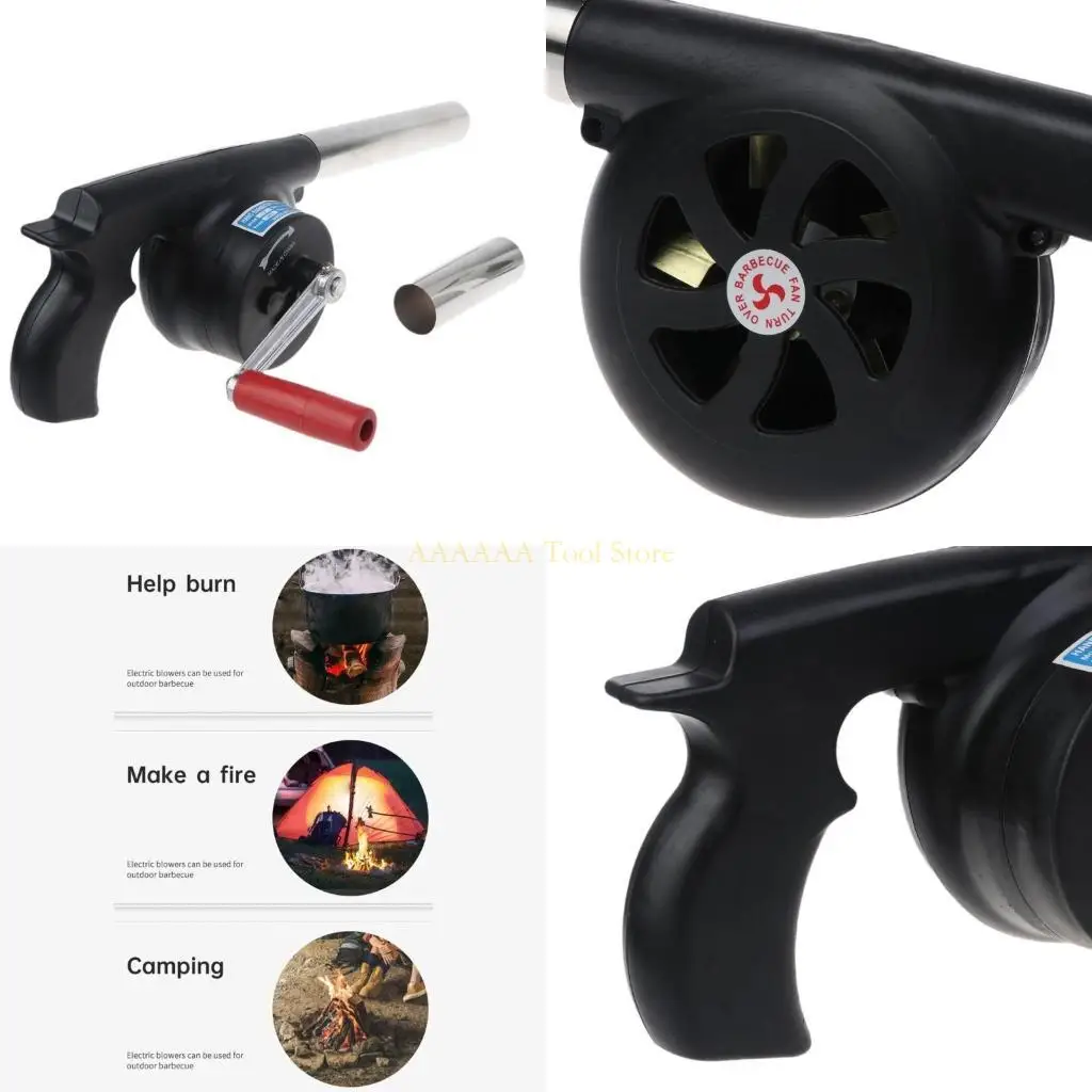 

A2BE Вентилятор для приготовления пищи на открытом воздухе, вентилятор для барбекю, вентилятор с рукояткой для пикника, костра,