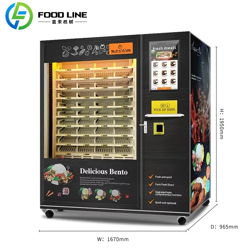 Commercial Hot Food Vending Machine Fully Automatic Hot Meal Vending Machine Lunch Box Vending Machine for Bussiness Customized