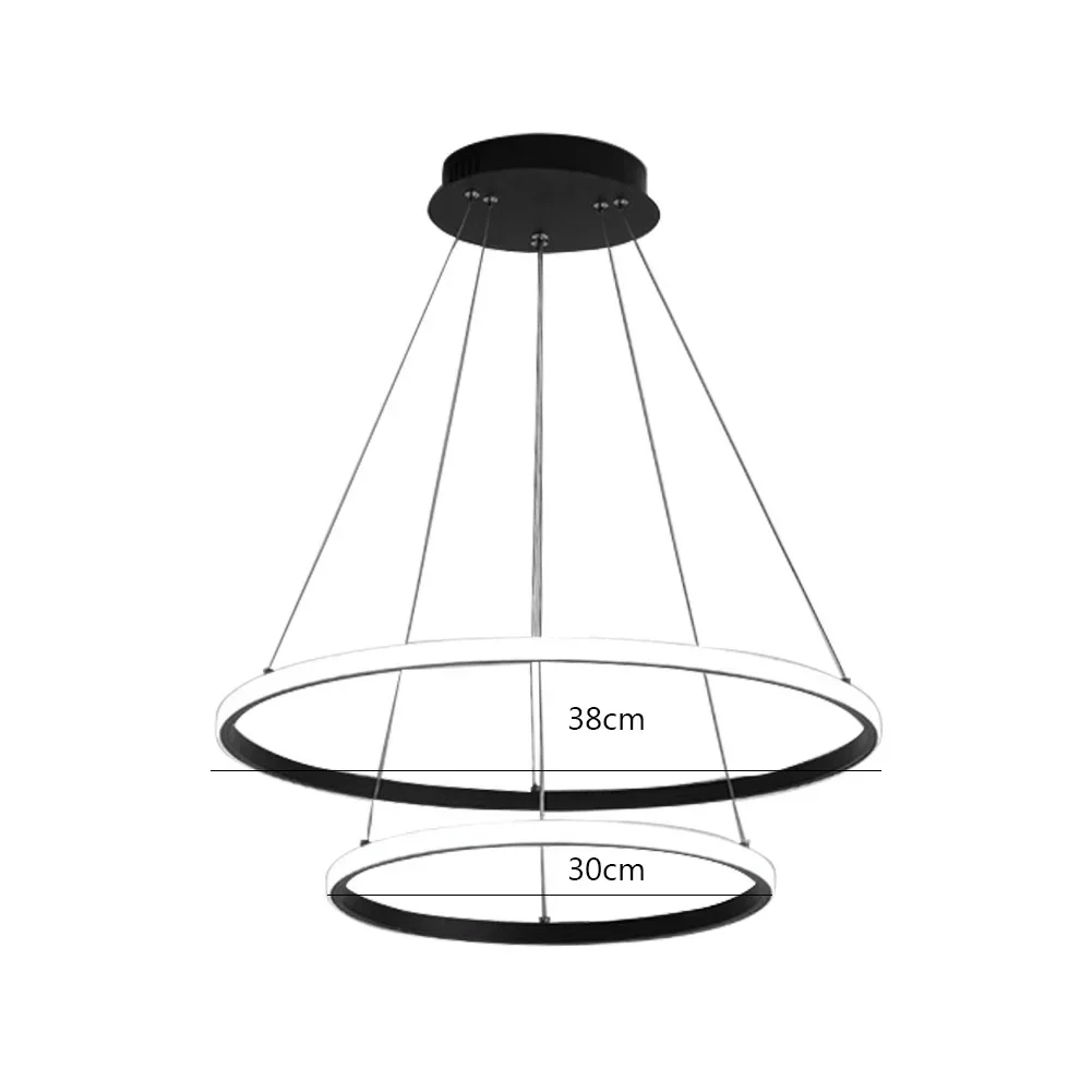 ثريا معلقة بسقف دائري LED ، مصباح معلق حديث ، تركيبات إضاءة ، غرفة معيشة ، مطبخ ، علوي ، منزل ، حلقتان أو 3 حلقات