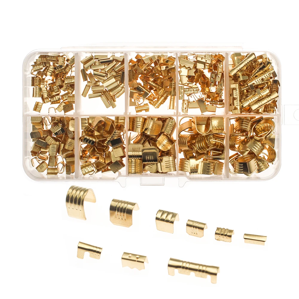 450 stks/doos U-vormige terminal 9 type 0.3-6mm2 Draad Gesp tabinserts Docking connector lijn indrukken splice kaarten koperen gesp