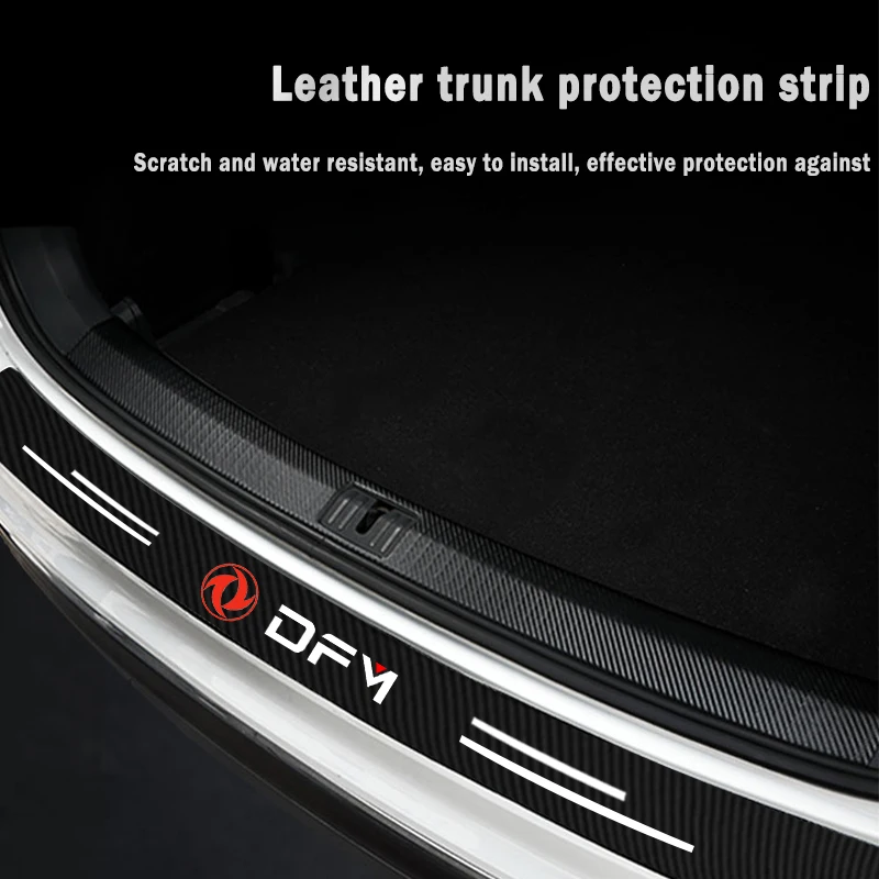 Car Rear Trunk Door Bumper Protector Stickers for Dongfeng DFM AX7 H30 S30 DFSK SX5 SX6 AX4 P11 Carbon Fiber Anti-Scratch Decal