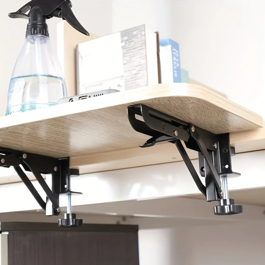 2Pcs/set Foldable Desktop Extension Supports, Punch-free Space-Saving Expansion Board Stand, Keyboard Shelf Platform Bracket