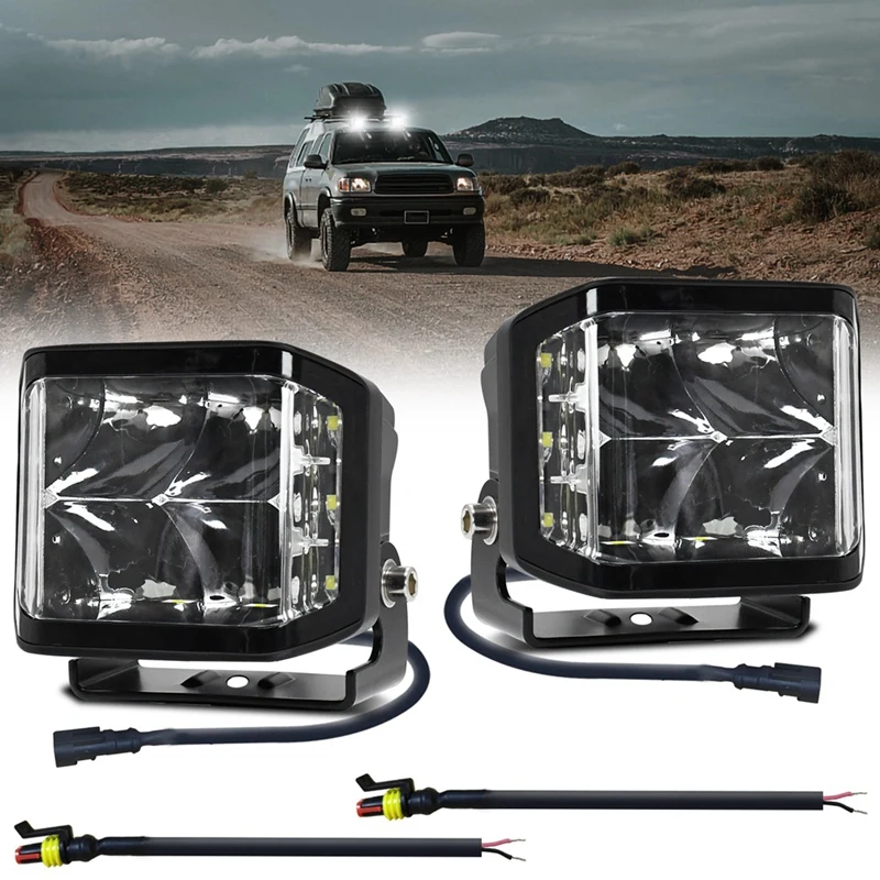 LED White Worklights 100W 10000LM Offroad Fog Light For Truck SUV Boat Work Lights Night Driving Lamp 9-30V Easy To Use 2PCS