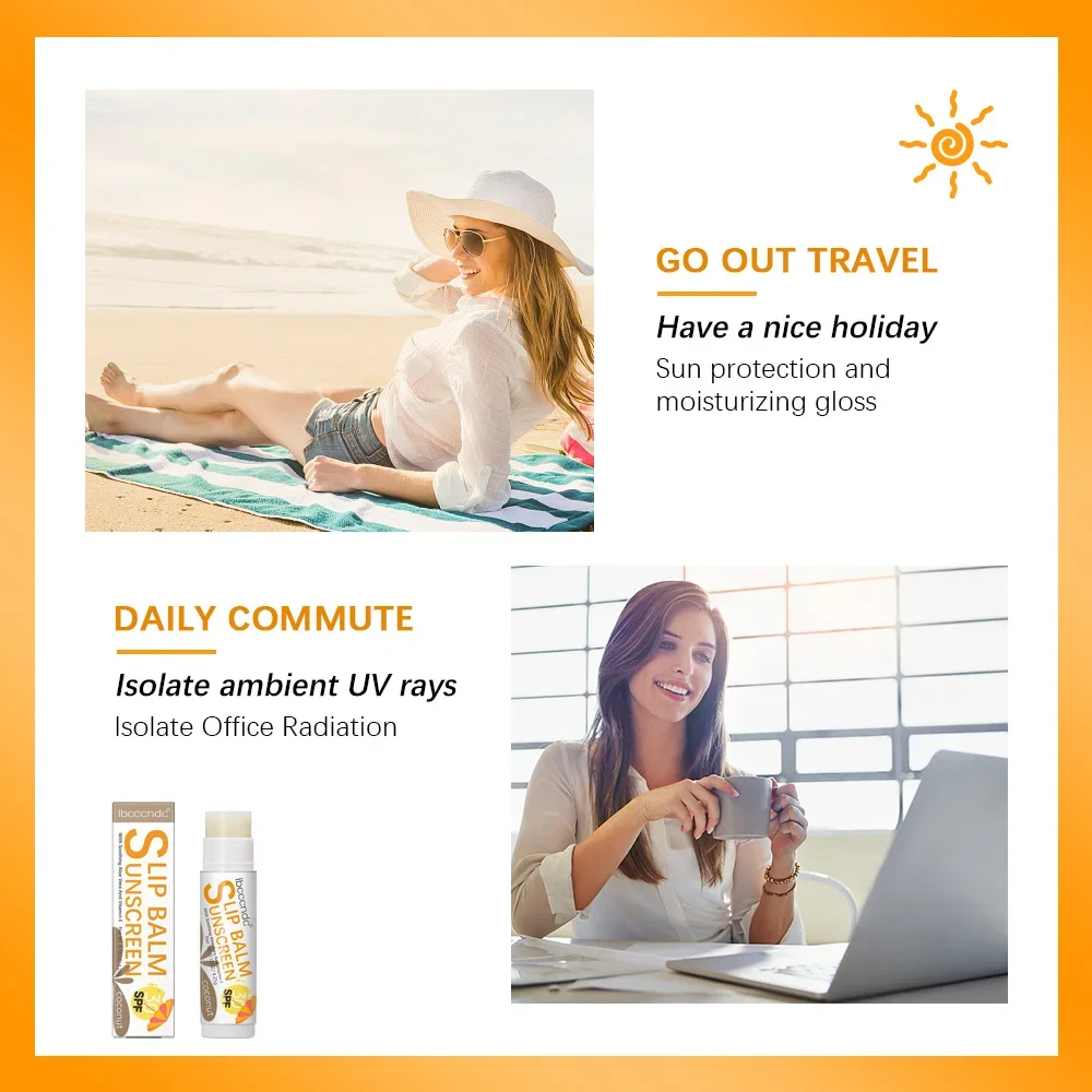 Novo protetor solar bálsamo labial spf30 hidratante protetor solar labial para proteger tamanho de viagem protetor solar para lábios acalma e hidrata os lábios sol