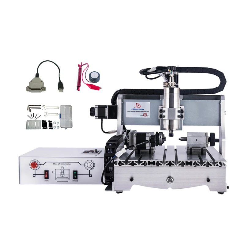 3040 CNC Milling Machine 4 Axis 2.2kw CNC Router Engraver Z Axis Can Be Heightened Water Tank Optional 6040 1.5KW Cutting Device