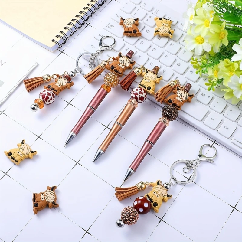 74Pcs Beadable Ballpoint Pen and Beading Keychain Set for Student Teacher Graduation Present, Birthday Christmas Supply