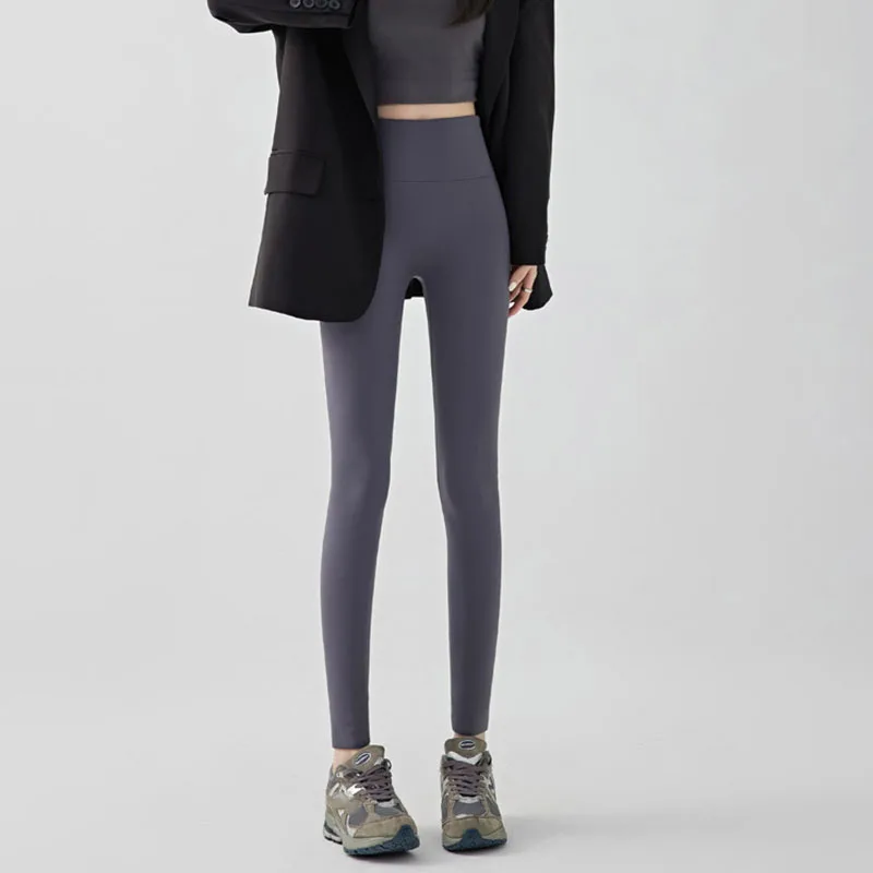 Women's Plus Velvet Thicken Leggings Autumn Winter Elastic Tight Warm Shark Pants Woman Korean High Waist Slimming Yoga Leggings