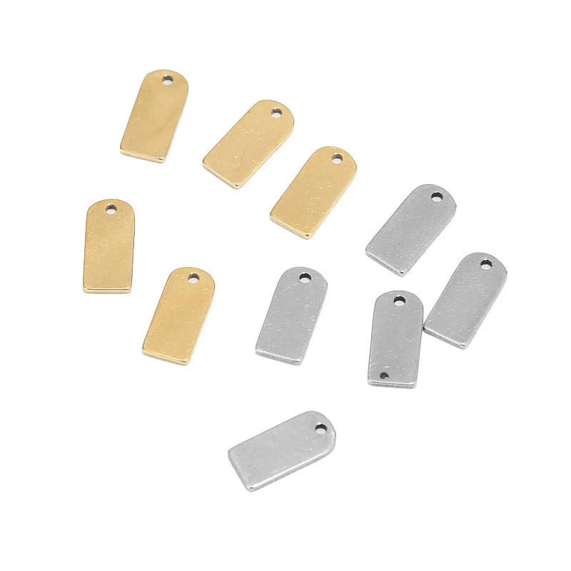 100pcs Stainless Steel Custom Engraved Bar Charm Gold Rectangle Plates Personalized Logo Name