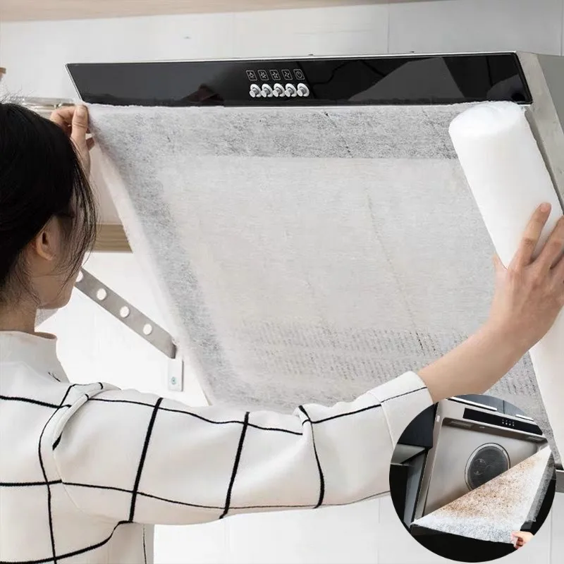 Kitchen Range Hood Oil-proof Stickers Disposable Stove Oil-proof Stickers Filter Side Suction Oil-absorbing Cotton Kitchen Tools