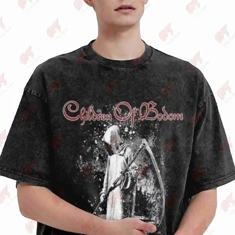 Children Of Bodom Follow The Reaper Death Metal Vintage Washed Tee Pure Cotton T-Shirt