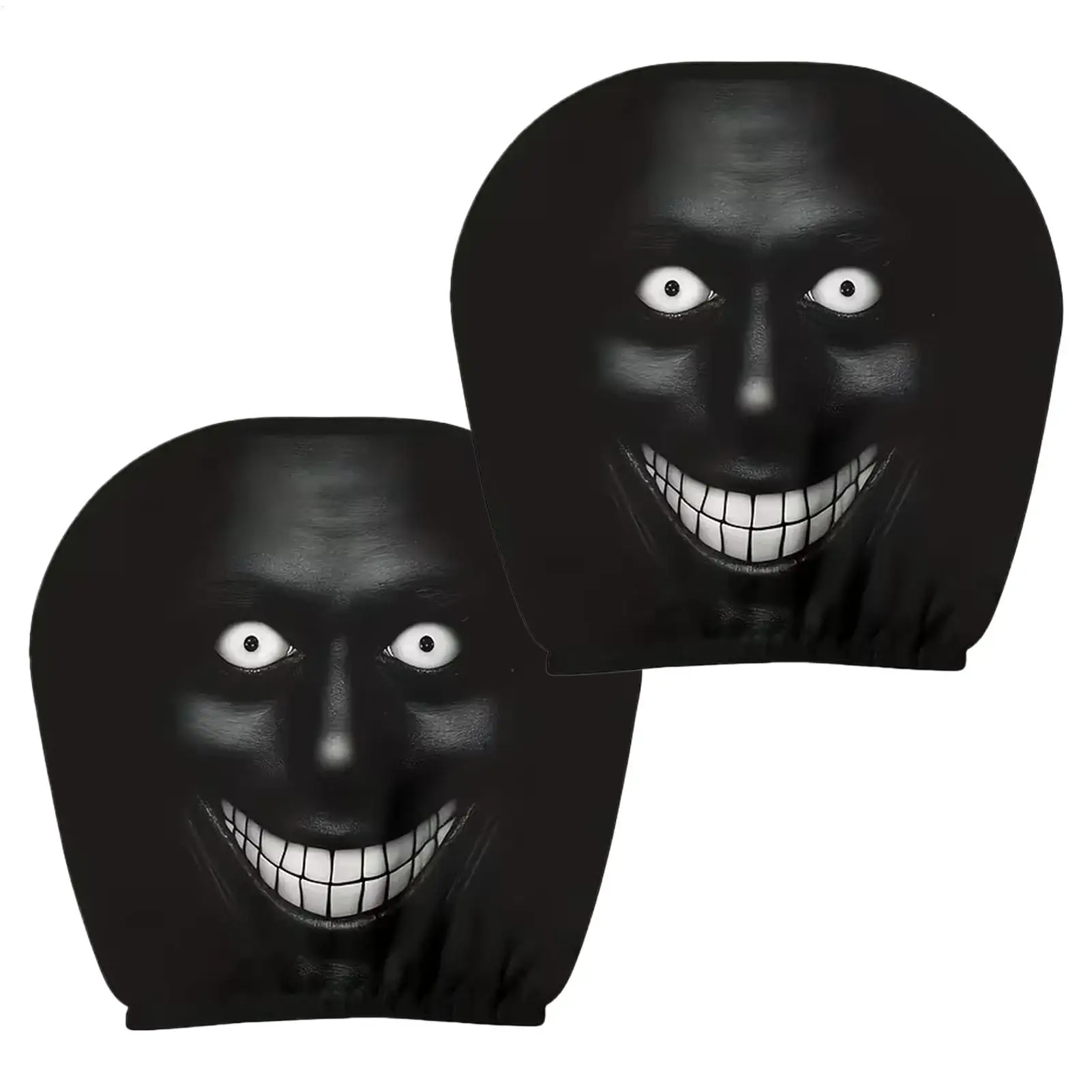 Ghost Face Headrest Covers Scary Face Printing Auto Seat Creative And Fun Smiling Face Generals Motors Pillowcase​