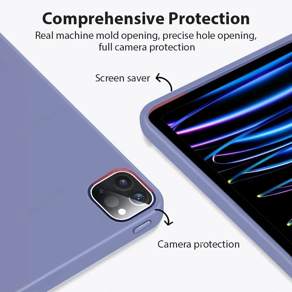 حافظة كمبيوتر لوحي رسمية من السيليكون السائل لهاتف أبل آي باد A16 حافظة كمبيوتر لوحي ذكي قابل للطي حافظة آيباد 11th الجيل 11 بوصة 2025 #5