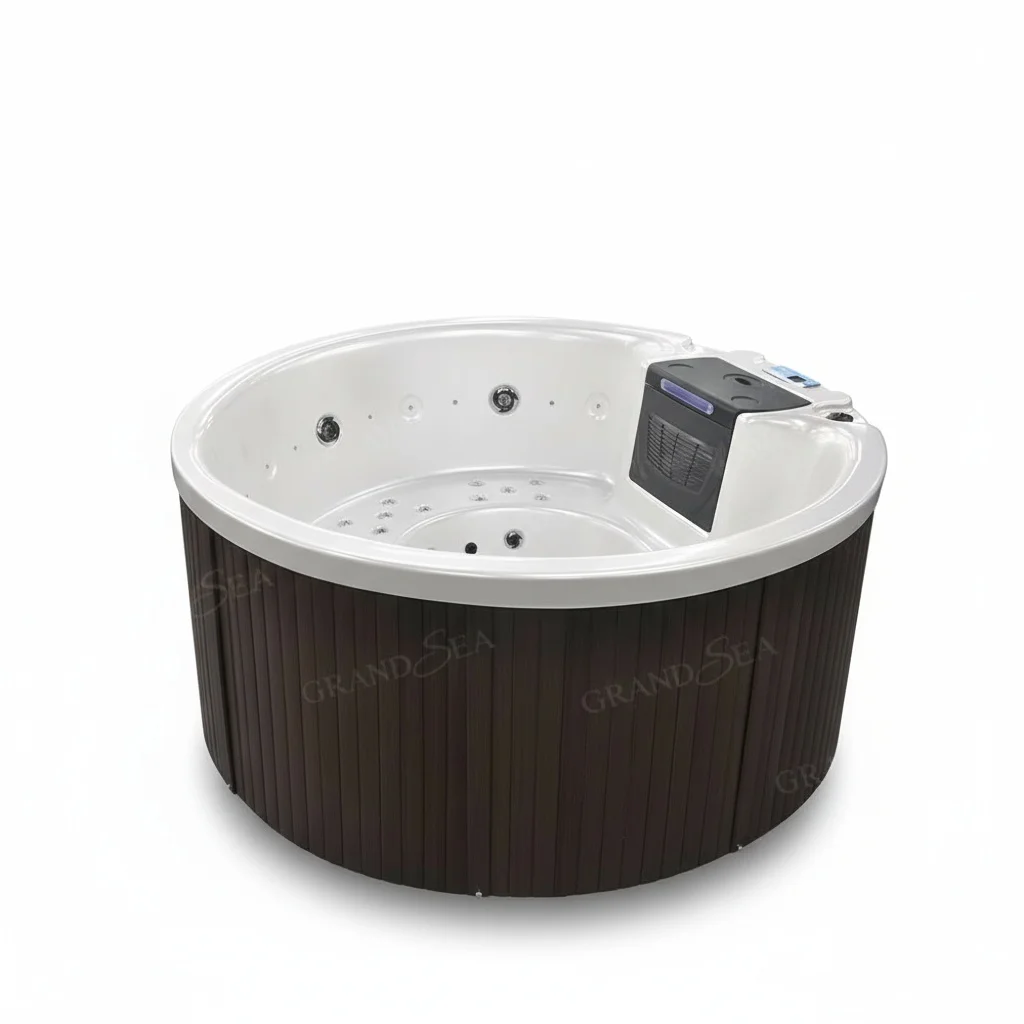 

Outdoor Swim Spa with Balboa System, Acrylic Hot Tub, Stainless Steel Support, Freestanding Massage Bathtub, Whirlpool Party Tub