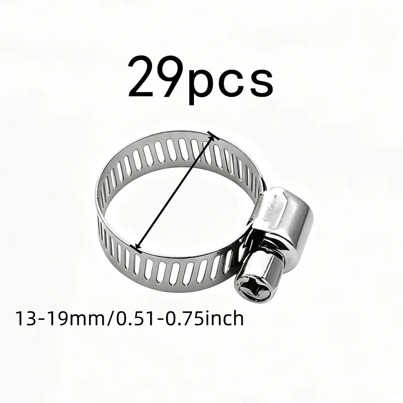 29 pcs 13-19mm Metal Pipe Fastening Clips with Corrosion Resistant Durable, Multipurpose, Versatile, Practical