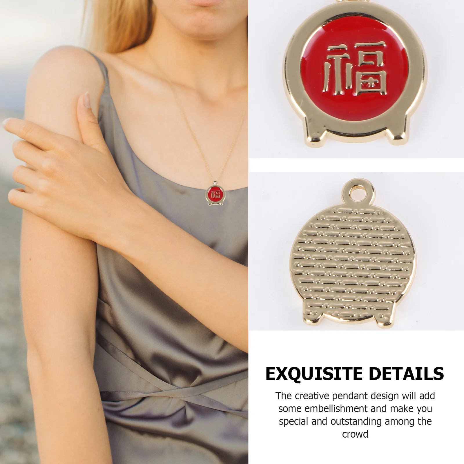

30 Pcs Accessories Fuji Earrings Jewelry DIY Pendant Alloy Red Decorative Pendants