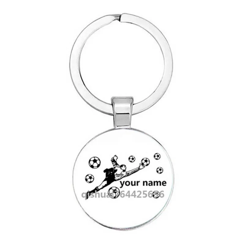 LLavero de fútbol personalizado con nombre para jugar al fútbol, llavero DIY para amantes del fútbol