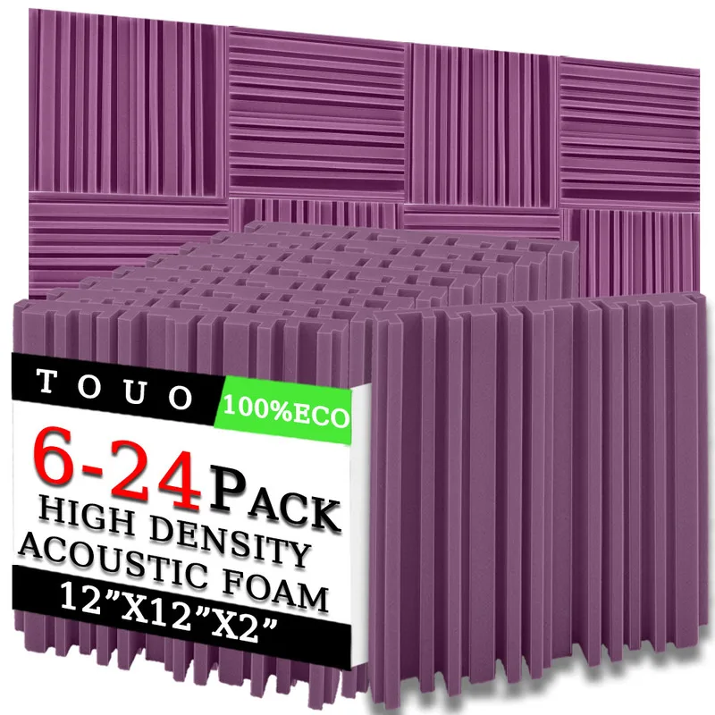 

TOUO Acoustic Foam 6-24 Pcs Broadband Sound Absorbing Material Wall Soundproofing Drum Room Acoustic Treatment Soundproof Sponge