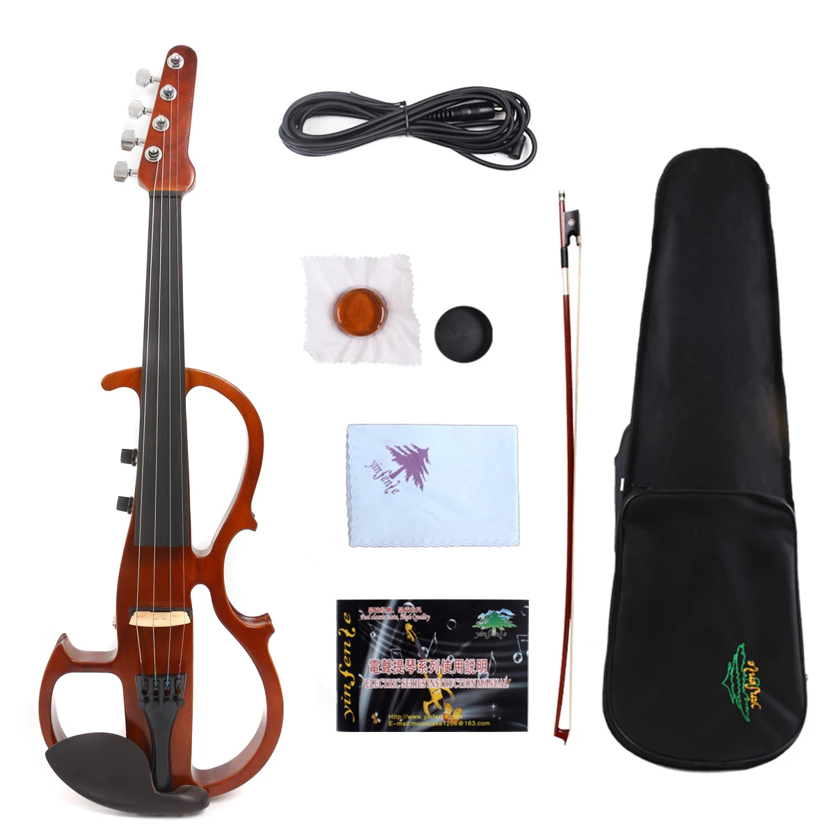 

4/4 4 string dark red color Electric violin High quality