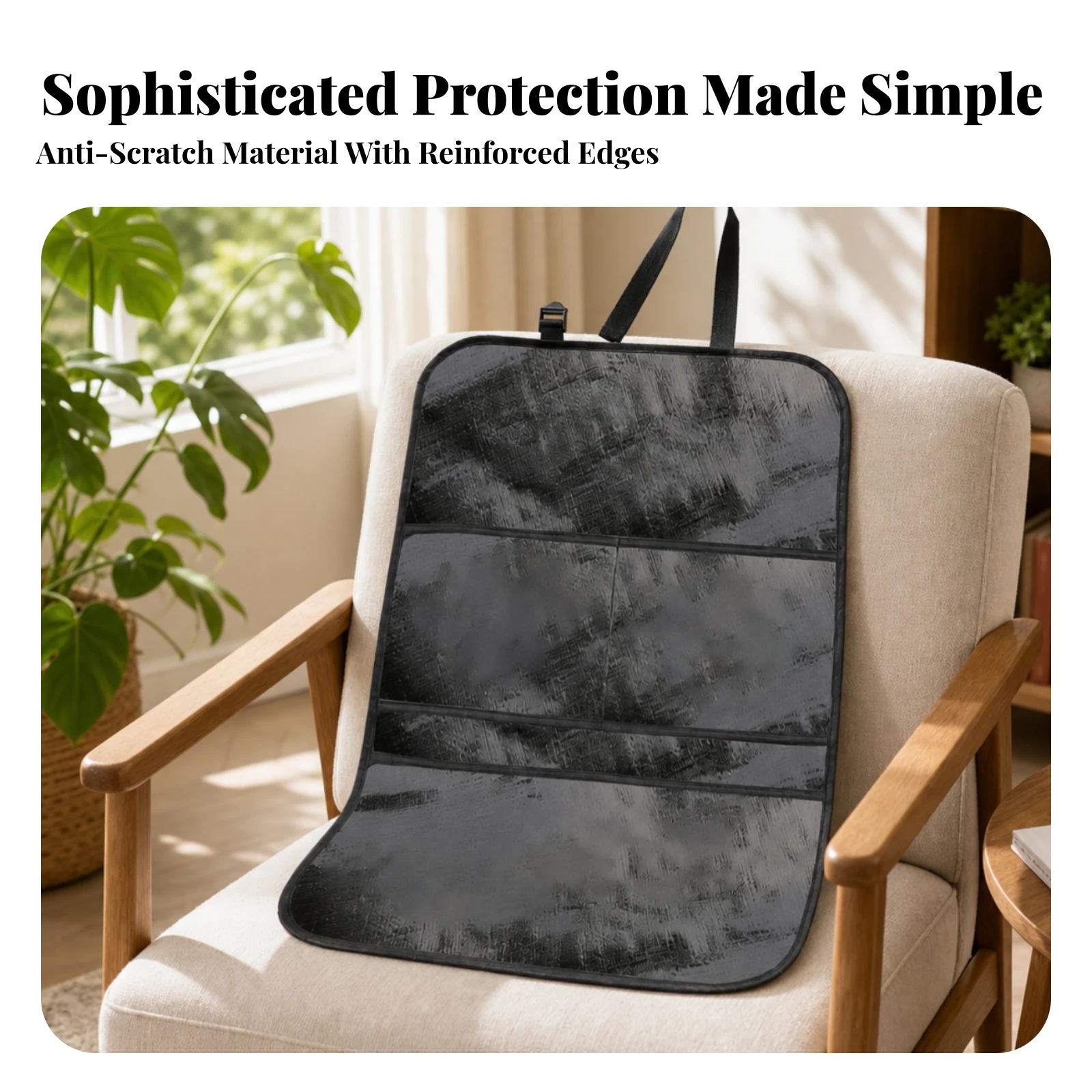 Car Seat Back Protector Adjustable Car Kick Mat Seat Back Cover Quilted Soft Backing for Parents, Family Cars, Daily Commuting