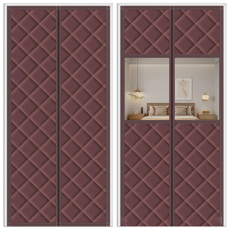 Winter Keep Warm Quilted Door Screen Curtain Partition Curtain Thickened Windproof Curtain No Punching Magnetic Door Curtains