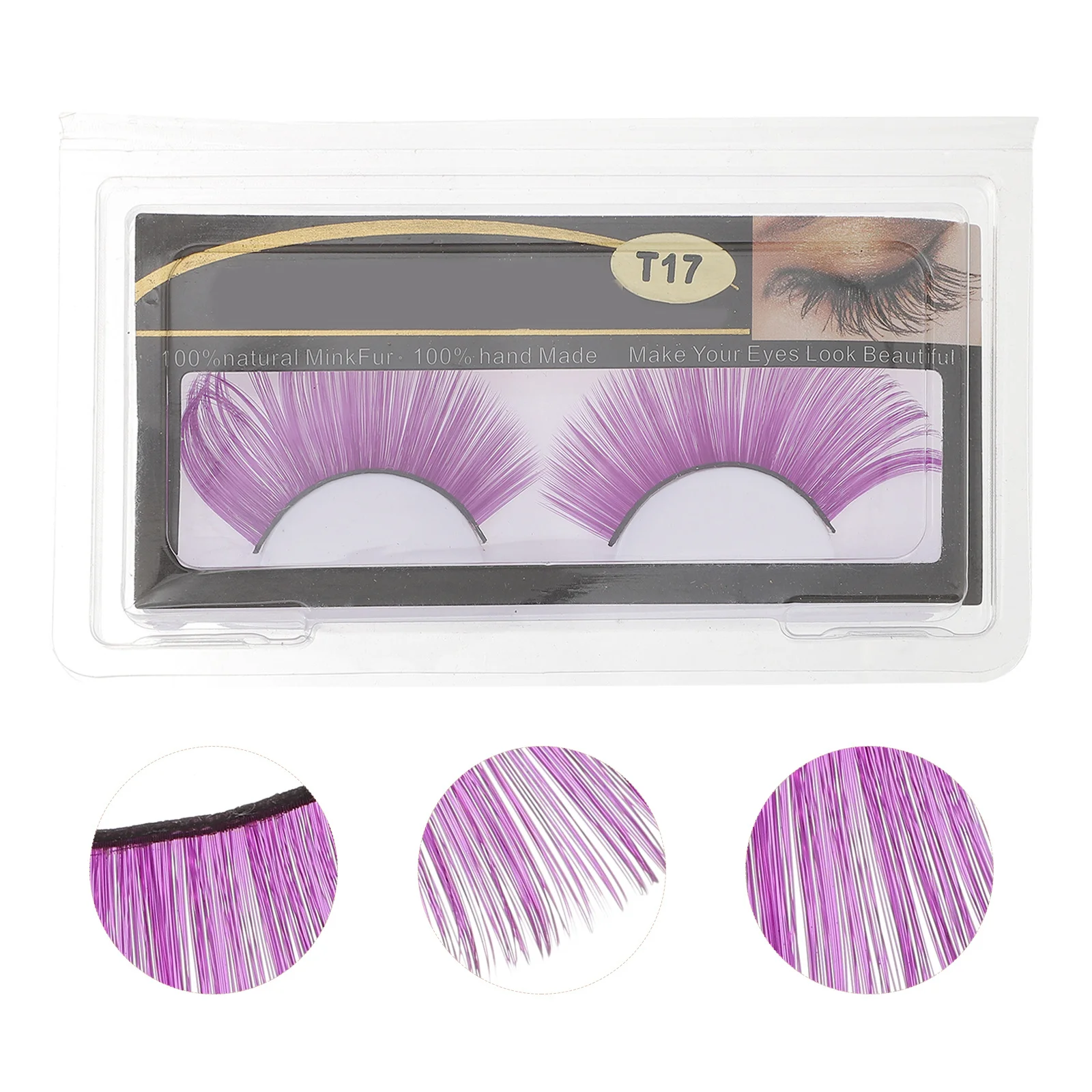 

3Pairs Fake Eyelashes Fiber Curly Lightweight Comfortable Halloween Performance Makeup Festival Eye Decoration Attractive Look
