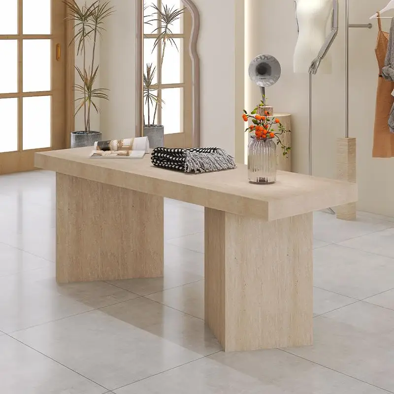 Clothing store Nakajima table women's clothing store imitation travertine clothing display table simple jewelry shoe bag display