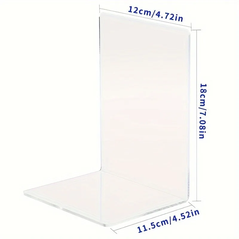 4/6/8pcs Clear Acrylic Display Stands - Modern Desktop Bookends for Home, Office & Retail Decor
