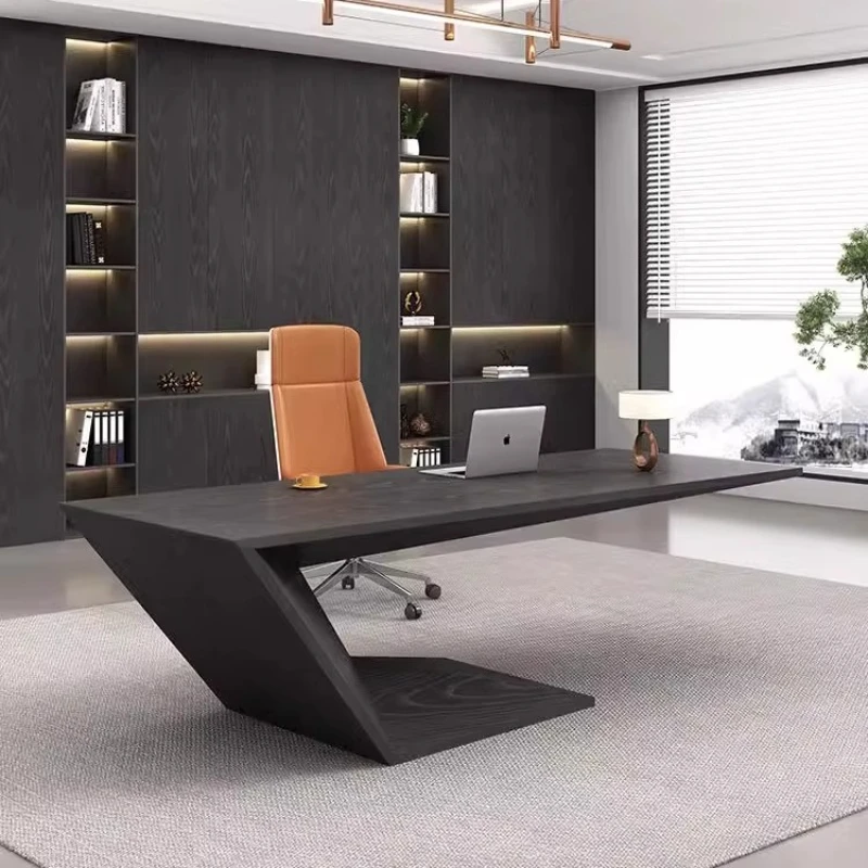 

Aesthetic Decor Executive Desk White Stationary Wooden Home Computer Table Cheap Black Silla De Escritorio Office Furniture