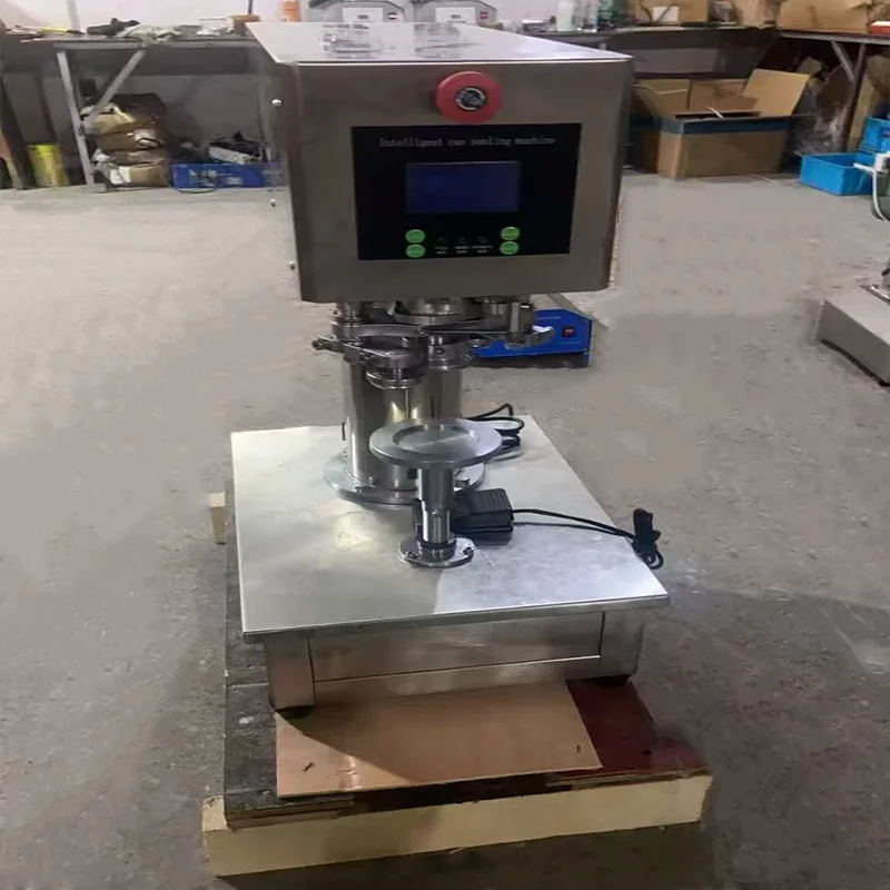 Máquina seladora semiautomática com 2 rodas para conservas de alimentos com facilidade