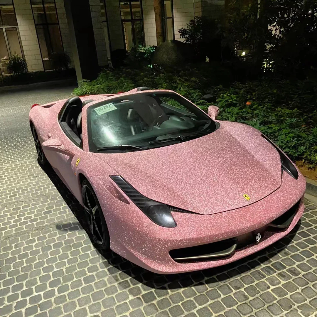 Custom Sparkly Glitter Car Wrap Diamond Wrap Glitter Automotive Vinyl Wrap for Vehicle Body Customization