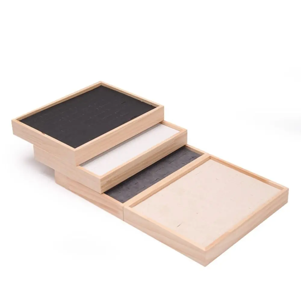 

48 сеток, деревянный лоток для колец, изысканный чехол для шпилек, лоток для сережек, органайзер для ювелирных изделий, бархатный держатель для сережек с кольцом для дома