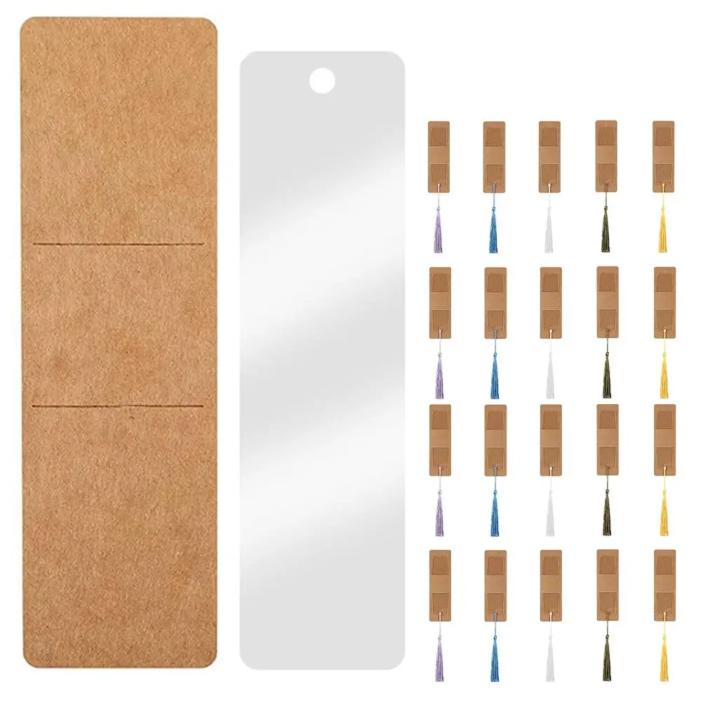

30 Sets Acrylic Bookmark Blanks Tassels Bookmarks Convenient Blank DIY Decor Student Supply Reading Accessories Lightweight Page