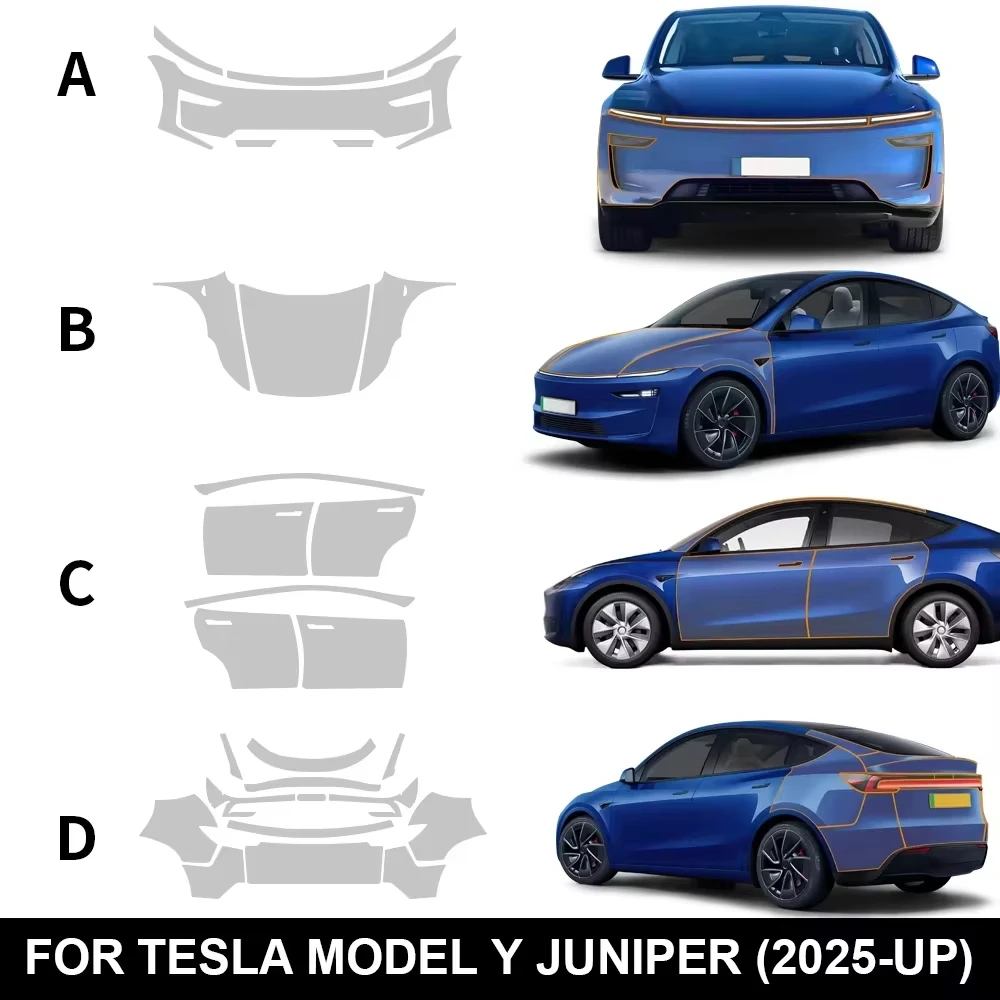 For Tesla Model Y Juniper 2025 2026 Pre-cut Paint Protection Film Clear PPF TPU Anti-scratch Bra Car Body Exterior Accessories
