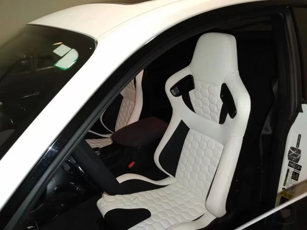 Picture 6: Racing Seats Pair With Dual Lock Sliders Black Red Universal Back