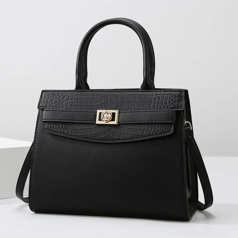 

New Women's Handbag 2024 Fashion Trend Cowhide Square Bag Simple and Elegant One Shoulder Crossbody Bag