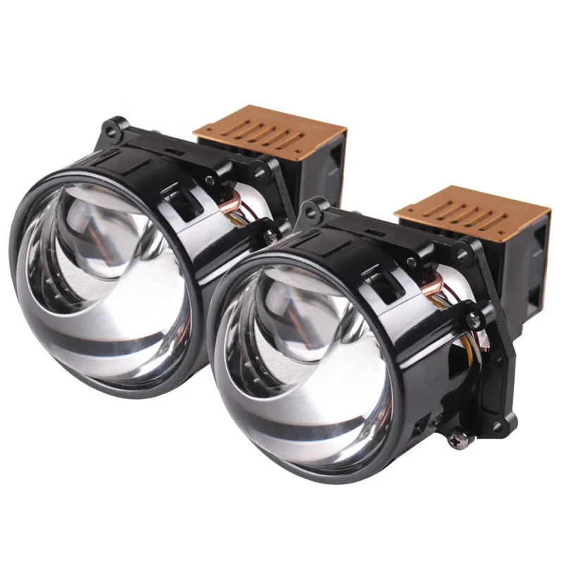 Factory 3 Inch LK2S Bi LED Projector Lens Headlights with Laser High Beam 5500k 55w  Yellow Color Auto Lighting Bulbs