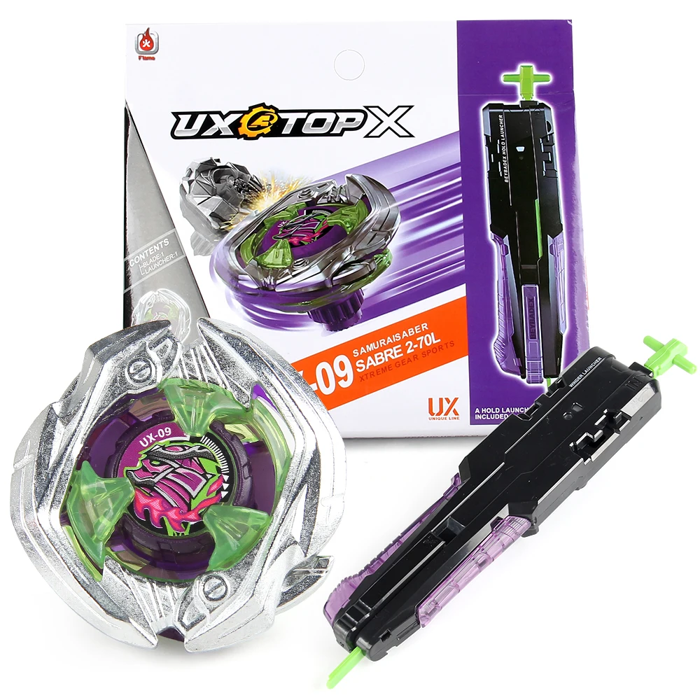UX-09 Samurai Saber Booster with Launcher Set Gift Spinning Toy Battle Top Gyro Desk Game