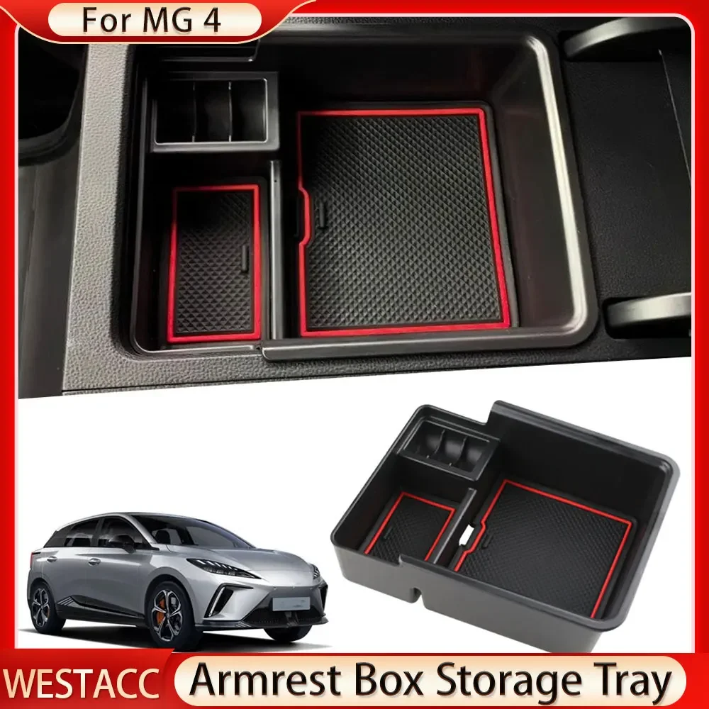 For MG 4 MG4 EV EH32 MuLan 2022 2023 2024 Armrest Box Storage Tray Center Console Holder Organizer Tidying Interior Accessories