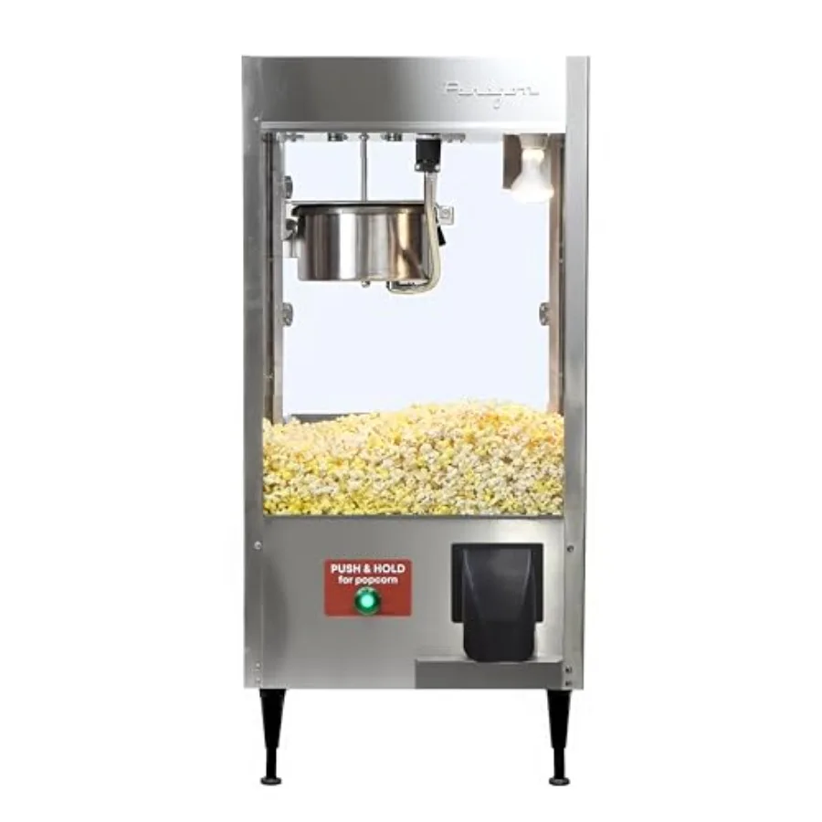 

Автоматическая машина для попкорна на 8 унций с сервисными дверцами сзади для удобного обслуживания и прочной конструкцией из нержавеющей стали