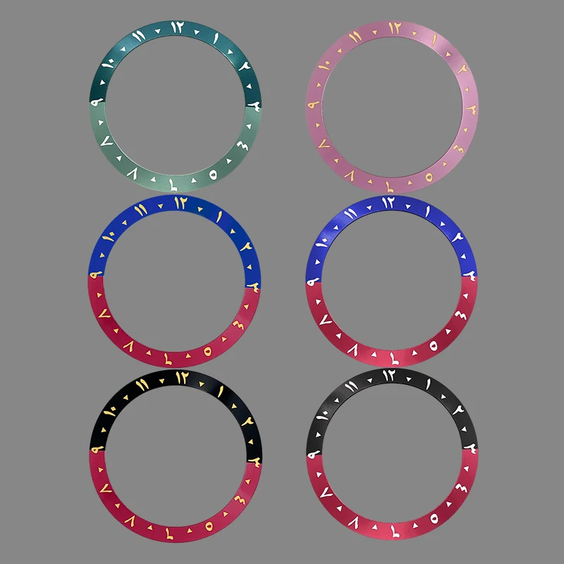 

Mod 38mm Beveled Aluminum Bezel Insert Rings For SUB SRPD GMT SKX007 SKX009 Watch Case NH35 NH36 Movement Mens Watchs Refit Part