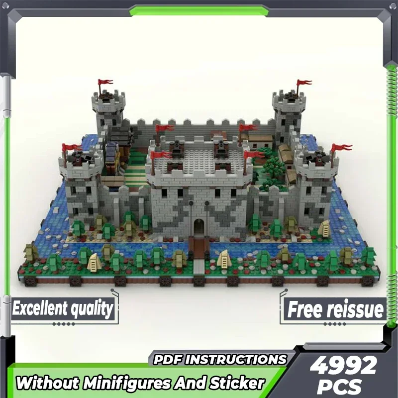 Fortaleza modelo moc tijolos de construção microescala castelo diorama tecnologia blocos modulares presentes brinquedos natal diy conjuntos montagem