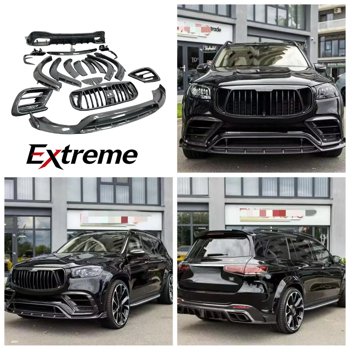New JINGYUE M Style Carbon Fiber Body Kit Mercedes-Benz GLE Class X166 Fix Screws Front Lip Rear Lip Wheel Eyebrow Wind Knife
