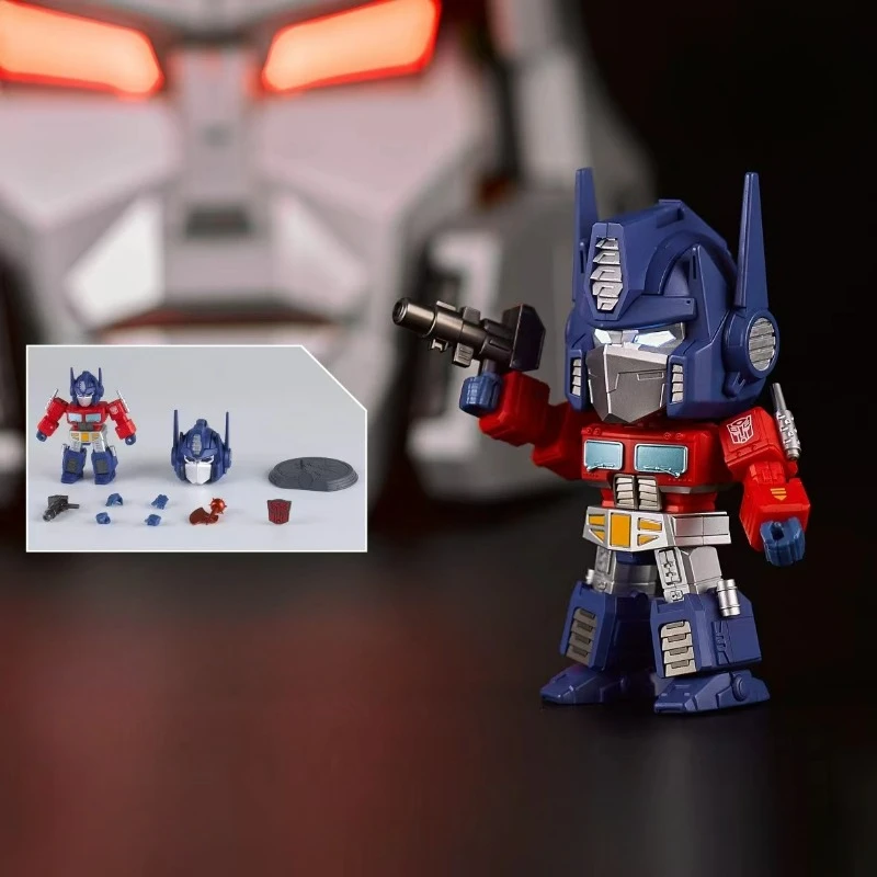 

Genuine Mini Q Version of Optimus Prime Transformers Around The Car Desktop Doll Ornaments Friends Gift